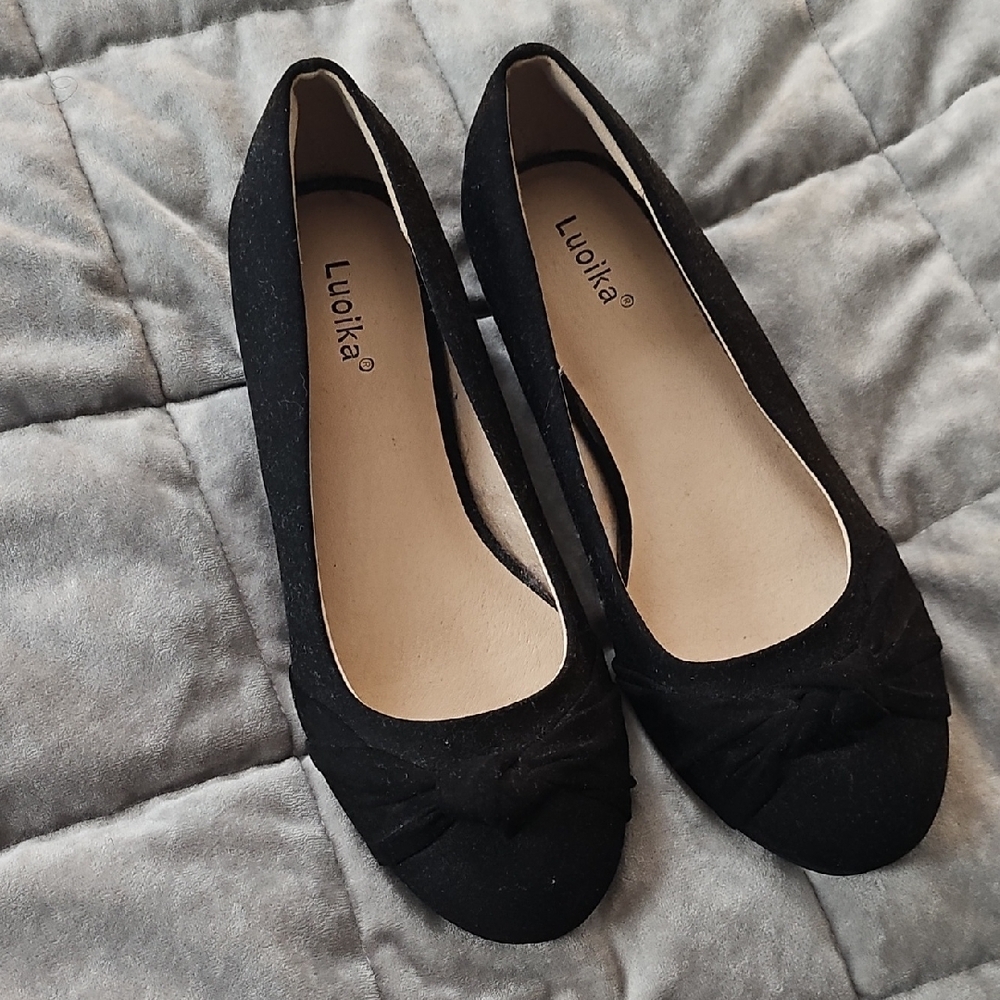 Classic Black Suede Ballet Flats